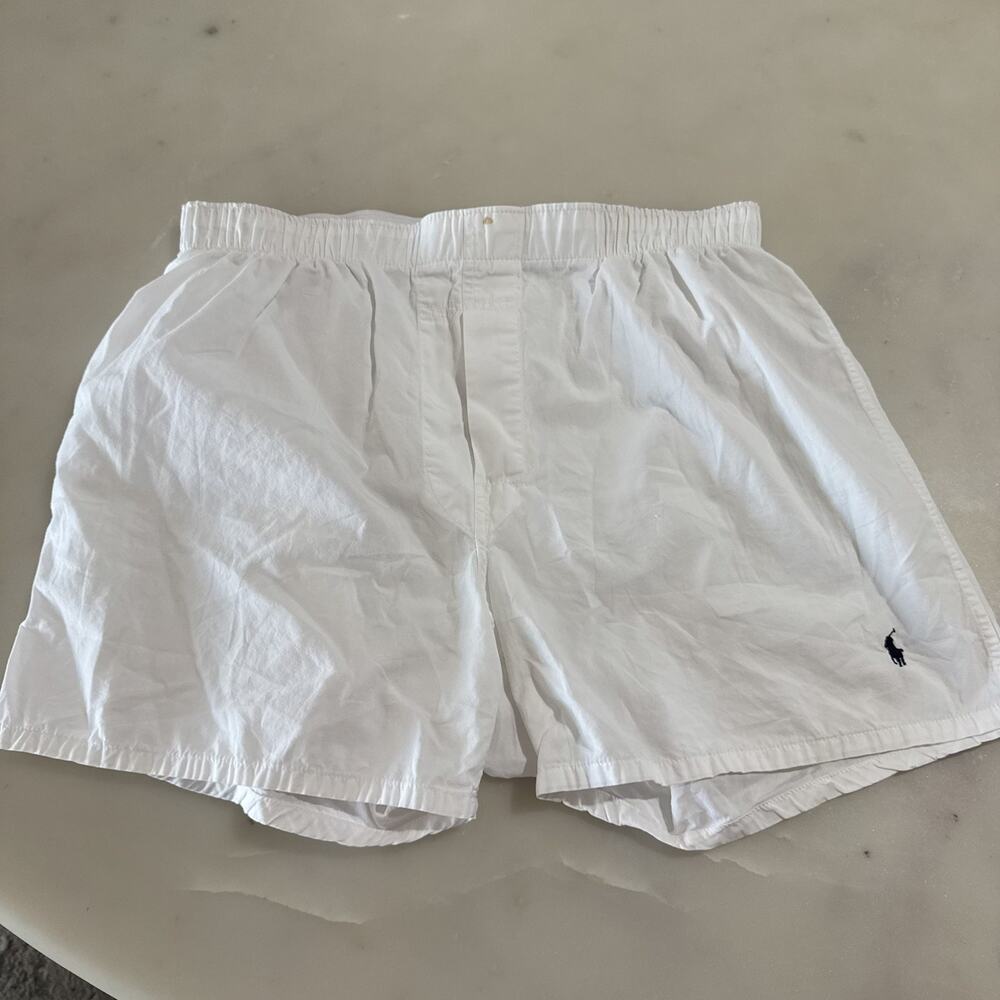 Polo Ralph Lauren Men’s M Classic Boxer Shorts White 100% Cotton Pajama Pants